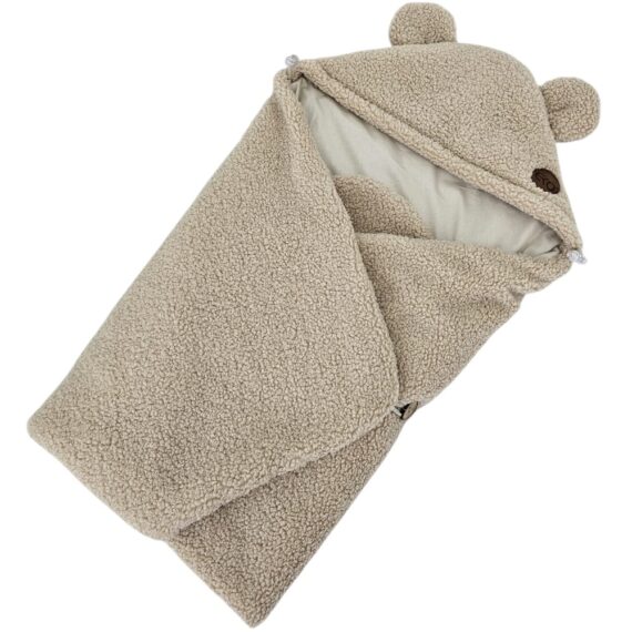 EKO Fusak do autosedacky buclé s bavlnou Light Beige 110x100cm
