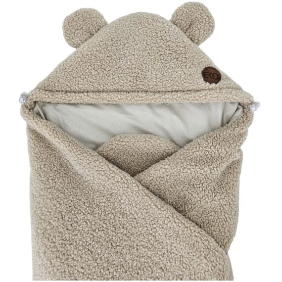EKO Fusak do autosedacky buclé s bavlnou Light Beige 110x100cm