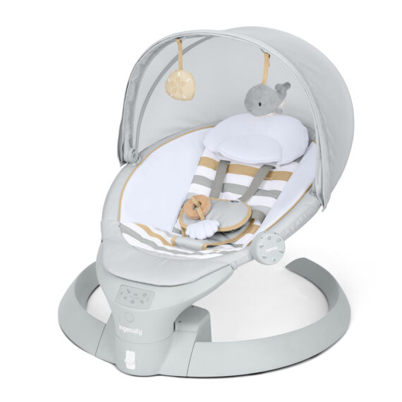 INGENUITY Lehátko s hojdaním a vibráciou Bounce & Sway – Pebble Shore™, 0m+