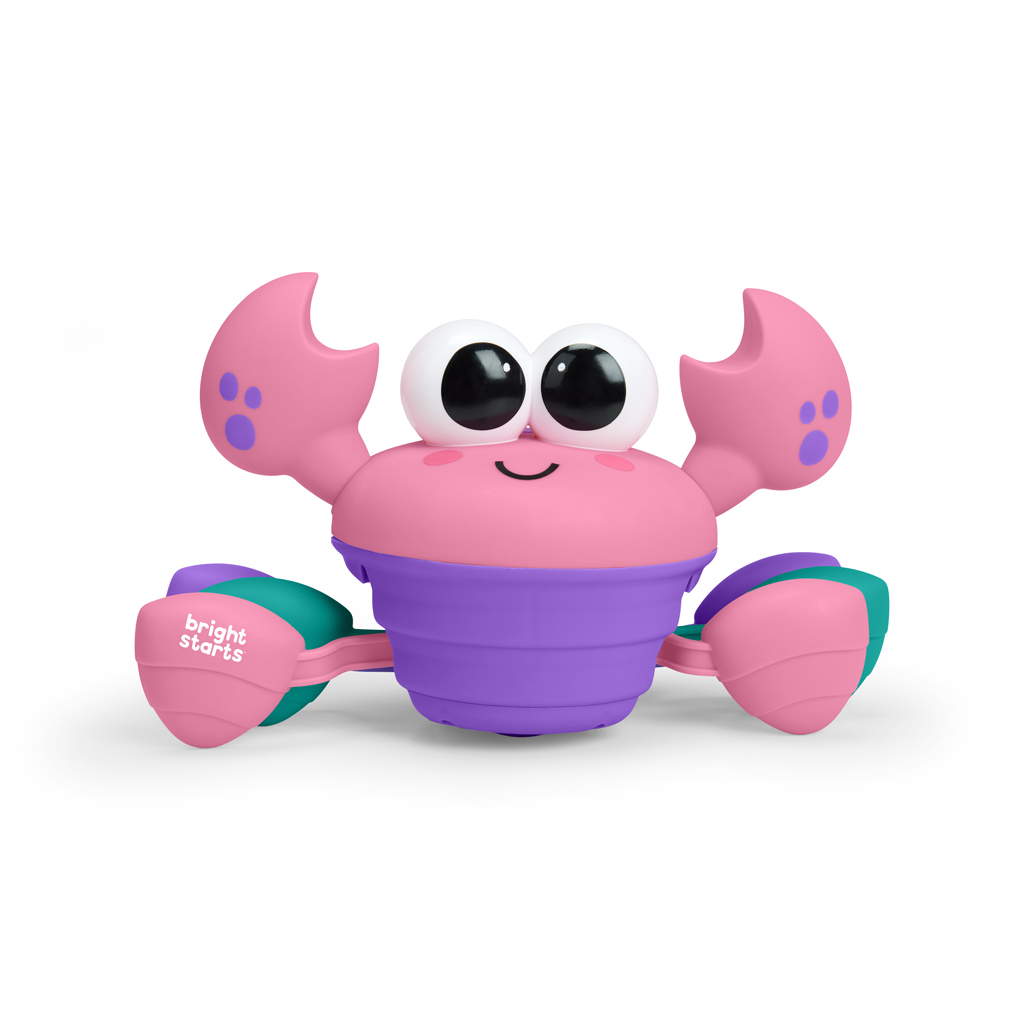 BRIGHT STARTS Hračka hudobná a multisenzorická Rockin' Crawling Crab™ - Pink, 6m+